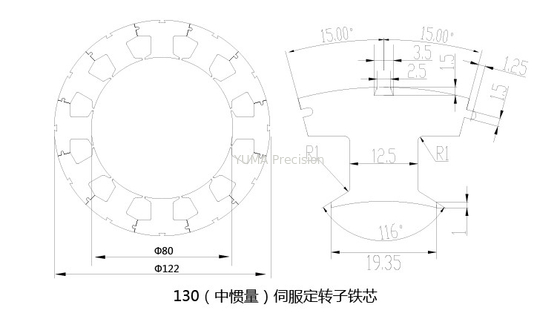 Động cơ điện Servo Stator và Rotor Laminate Tấm thép silicon