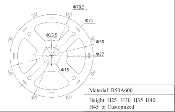 Bldc Stator Core Thiết kế lõi điều khiển công nghiệp Cảm ứng lõi của động cơ