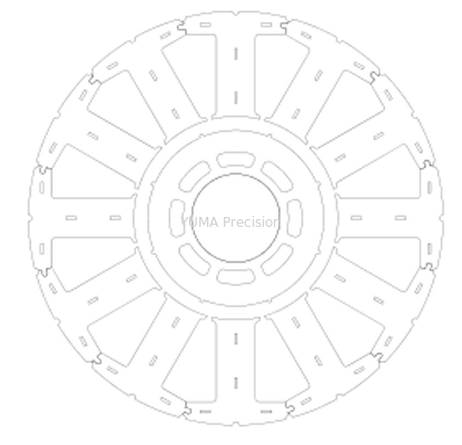 2 pha Stator Lamination Phương pháp xếp chồng Quy trình không chổi than AC Servo 122mm